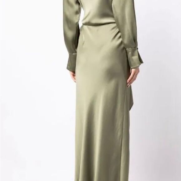 Jonathan Simkhai The Talita Draped Front Midi Dress in willow size 8 NWT $645 - Picture 4 of 9